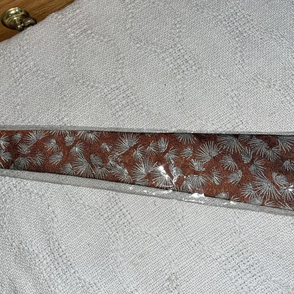 Holland & Sherry Men’s Dress Tie Size 63” 3.25” Bronze Floral Silk Business City